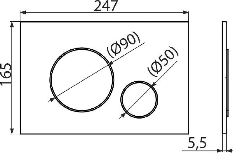 Кнопка смыва Alcaplast M678, черный матовый