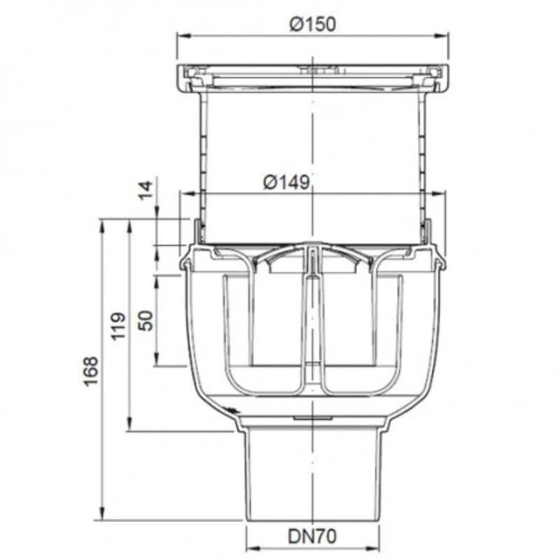 Трап Aco Easyflow для душа, 15 x 15 см, нержавеющая сталь, 2710.55.77