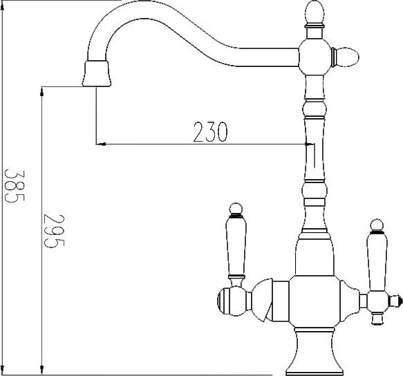 Смеситель Zorg Sanitary ZR 336 YF-50 antique для кухонной мойки