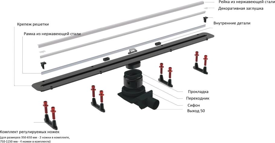 Душевой лоток Pestan Confluo Slim Line 1150 с решёткой