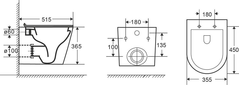 OLI 120 ECO Sanitarblock pneumatic + кнопка KARISMA, OLI + Унитаз Point Виктория PN41061