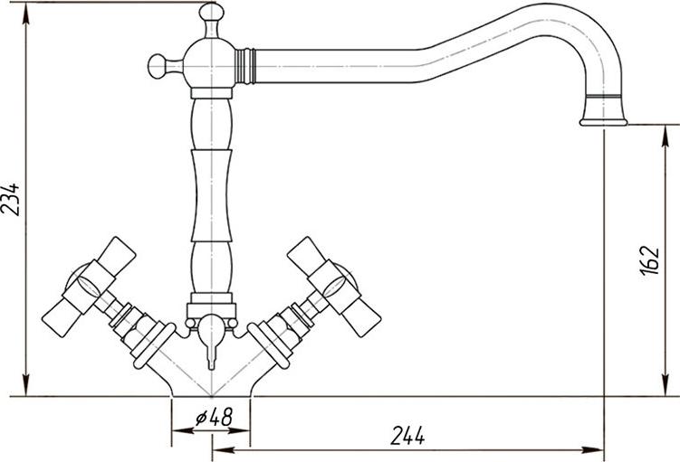 Смеситель для кухонной мойки Migliore Princeton ML.CUC-851.CRDO, золото хром