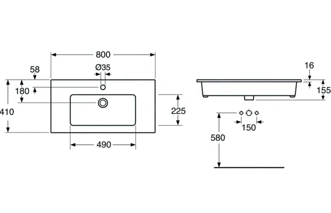 Раковина Gustavsberg Graphic 4G018001 белый