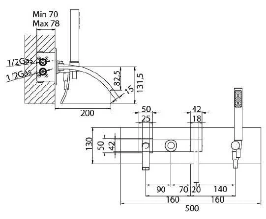 Смеситель для ванны с душем Bandini Seta 775720PN00 хром