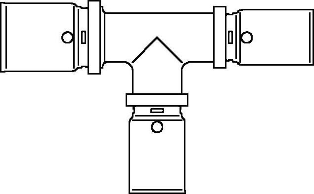 Тройник Oventrop Cofit P 26x20x20