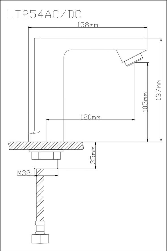 Смеситель для раковины BOOU LT254AC/DC, хром