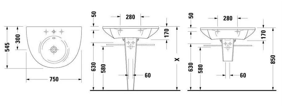 Раковина Duravit Starck 1 405750000 белый