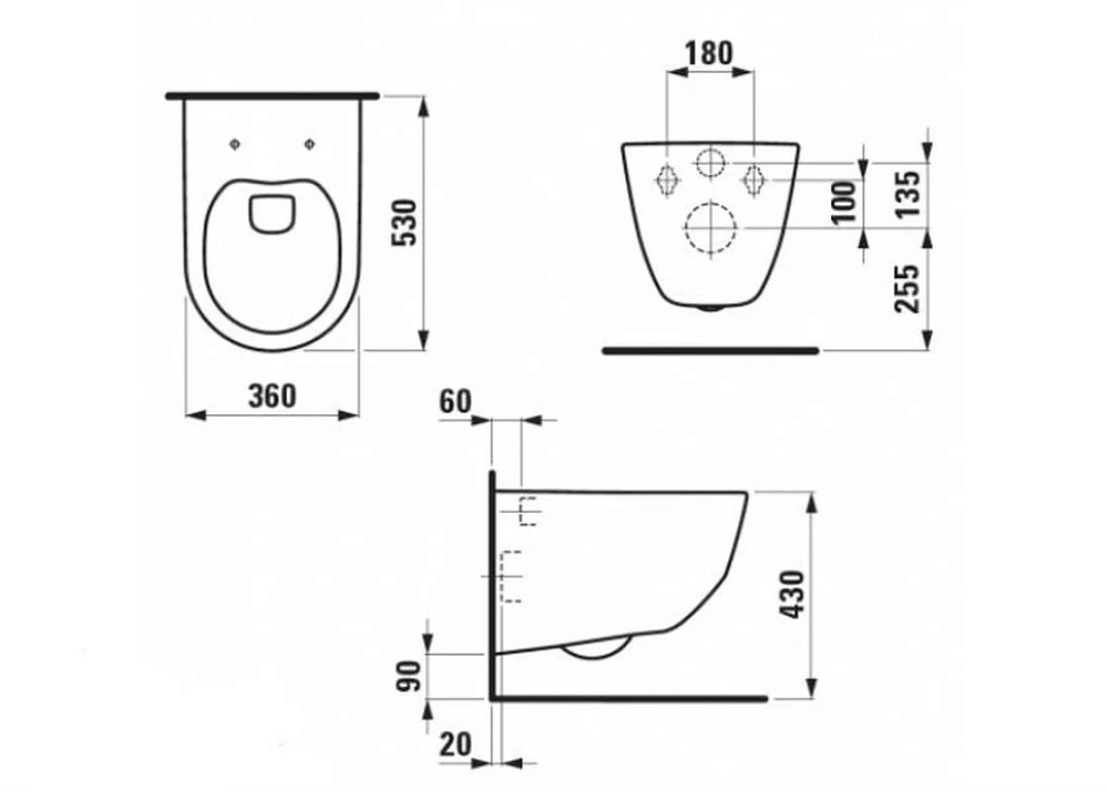 Инсталляция Laufen с унитазом Laufen Pro 8.2096.6.000.000.1, сиденье микролифт клавиша хром, комплект