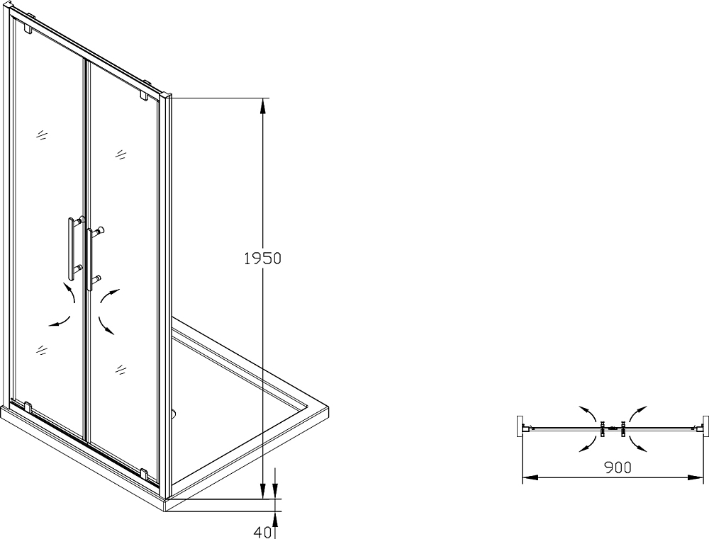 Душевая дверь в нишу SSWW LD60-Y22/90