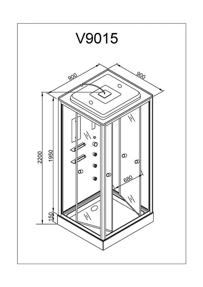 Душевая кабина Deto V V9015