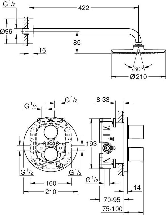 Душевой гарнитур Grohe Grohtherm 3000 Cosmopolitan 26262000