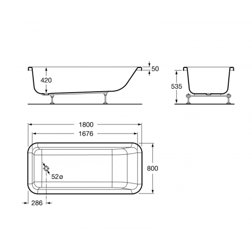 Акриловая ванна Roca Element 180x80 247704000