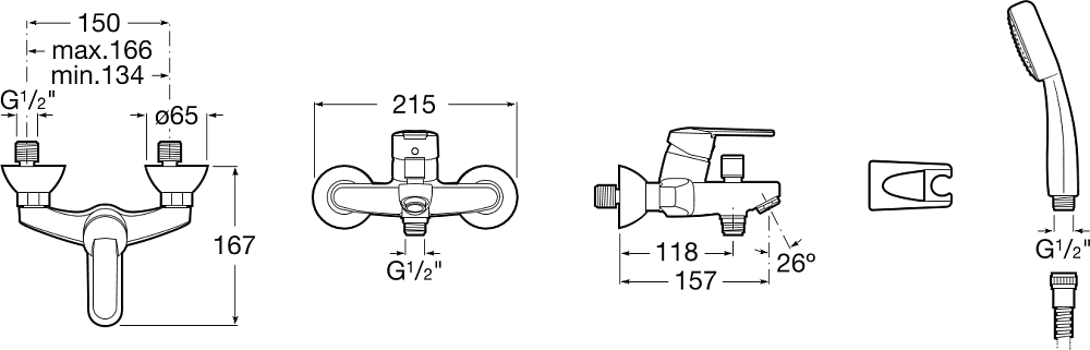 Смеситель для ванны Roca Victoria 5A0125C0M