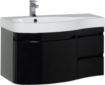 Тумба с раковиной Aquanet Сопрано 95 L 00213003 чёрный