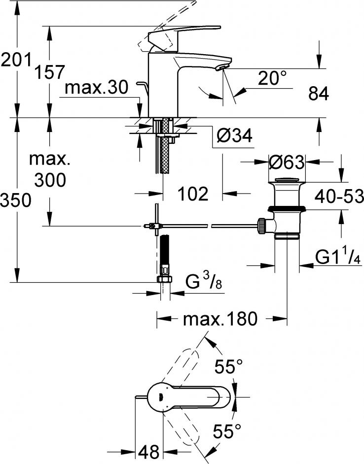 Смеситель Grohe Eurostyle Cosmopolitan 33552002 для раковины