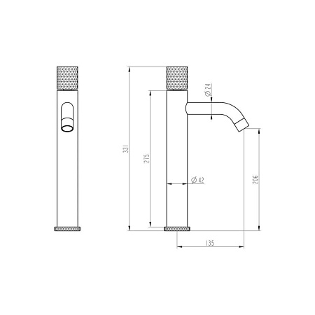 Смеситель для раковины Boheme Stick 122-SGM.2 вороненая сталь