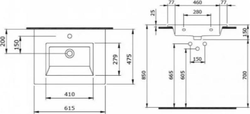 Раковина Bocchi Milano 60 1161-001-0126, белый глянец