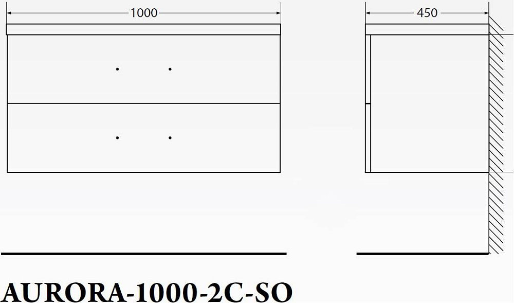 Тумба для комплекта Belbagno Aurora-1000-2C-SO-PG