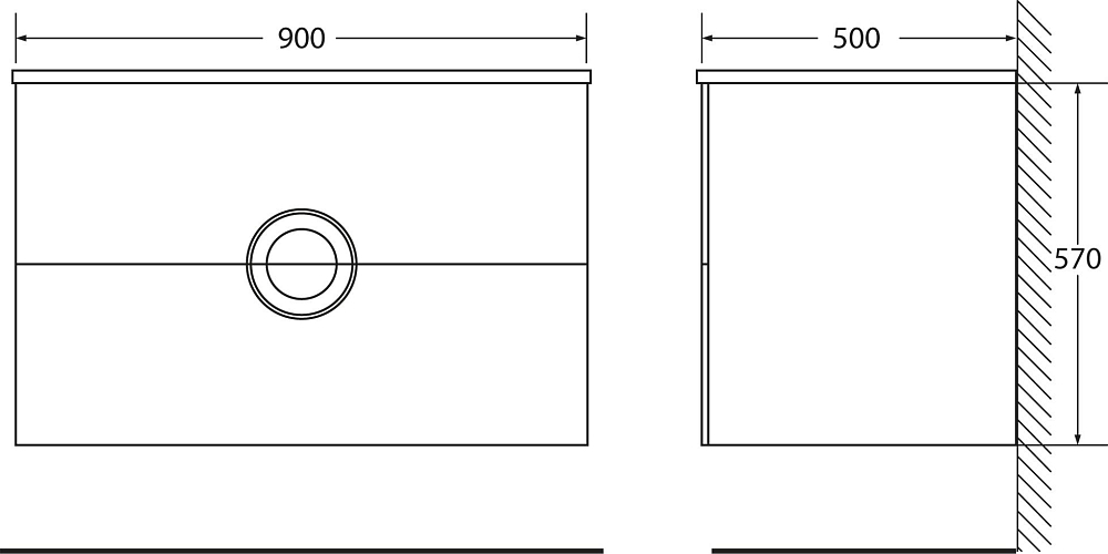 Тумба для комплекта BelBagno ONDA-900-2C-SO-BL bianco lucido