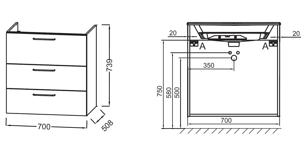 Тумба под раковину Jacob Delafon Odeon Rive Gauche EB2531-RX-S32 коричневый