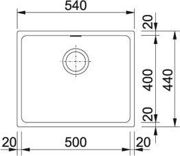 Кухонная мойка 54 см Franke Kubus KBG 110-50 35'' 125.0023.806 графит