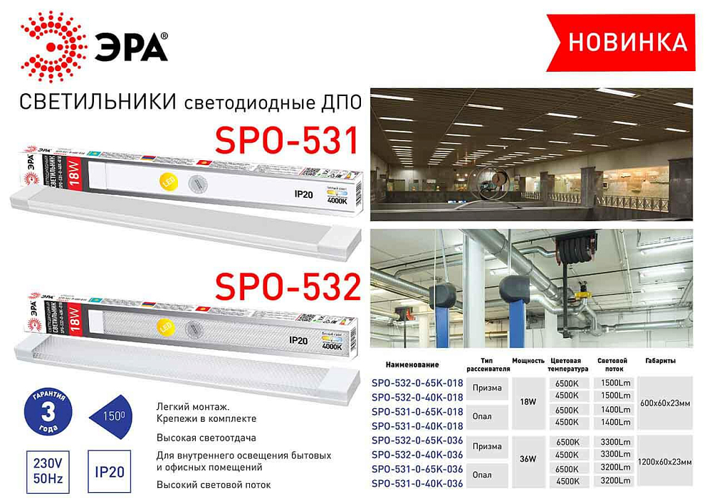 Потолочный светодиодный светильник ЭРА SPO-532-0-65K-018 Б0045361