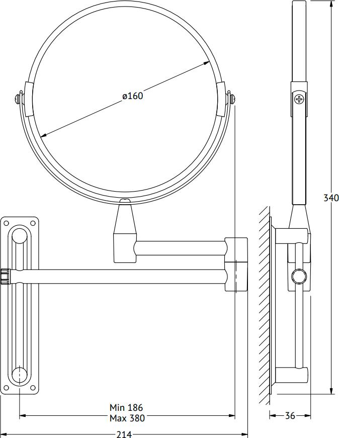 Косметическое зеркало Sorcosa Plain SOR 001 двустороннее