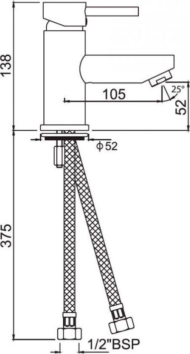 Смеситель для раковины без донного клапана Jaquar Florentine FLR-CHR-5001BCLW