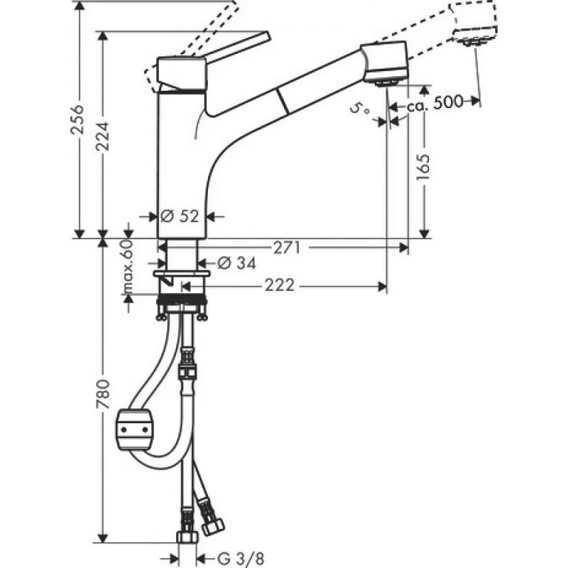 Смеситель для кухни Hansgrohe Talis 32845000 хром