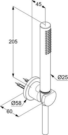 Душевой гарнитур Kludi Nova Fonte Puristic 2085039-15, чёрный