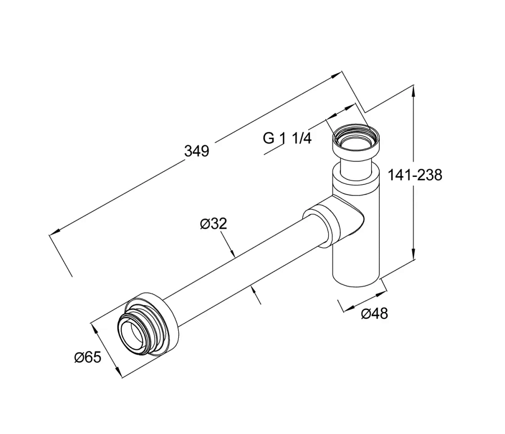 Сифон для раковины Gustavsberg GB41109938 53 черный