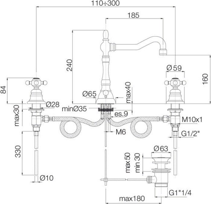 Смеситель для раковины Fima Carlo Frattini Elizabeth F5081OR