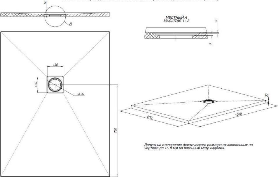 Душевой поддон Allen Brau Priority 120x90 8.31007-AM, антрацит