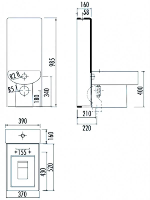 Напольный унитаз Creavit Slim SM351/TP410/IT1040