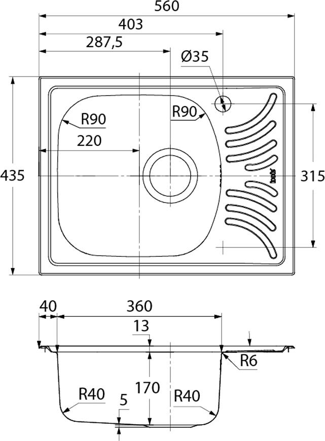 Кухонная мойка Iddis Focus FOC56MLi77, хром матовый