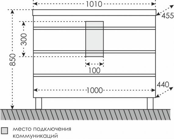 Тумба под раковину СанТа Марс 700187 100 см белый