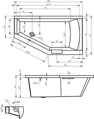 Акриловая ванна Riho Geta 160х90 L B030001005