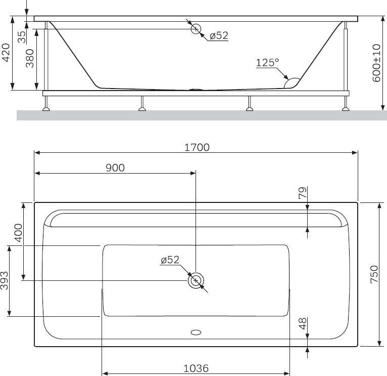 Акриловая ванна Am.Pm Inspire V2.0 170x75 W52A-170-075W-A