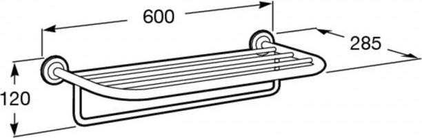 Полка для полотенец с полотенцедержателем Roca Hotels 815409001