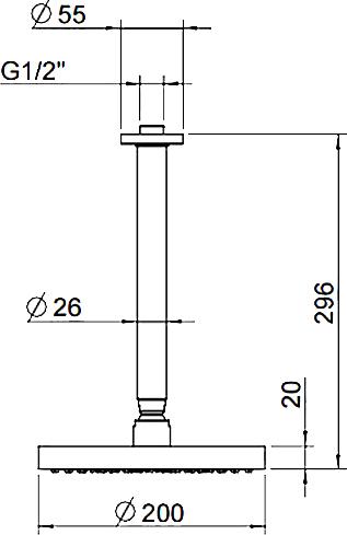 Верхний душ Webert Opera AC0940015 metal