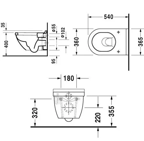 Инсталляция Geberit с безободковым унитазом Duravit Starck 3 Rimless 45270900A1, сиденье микролифт клавиша хром, комплект 198744