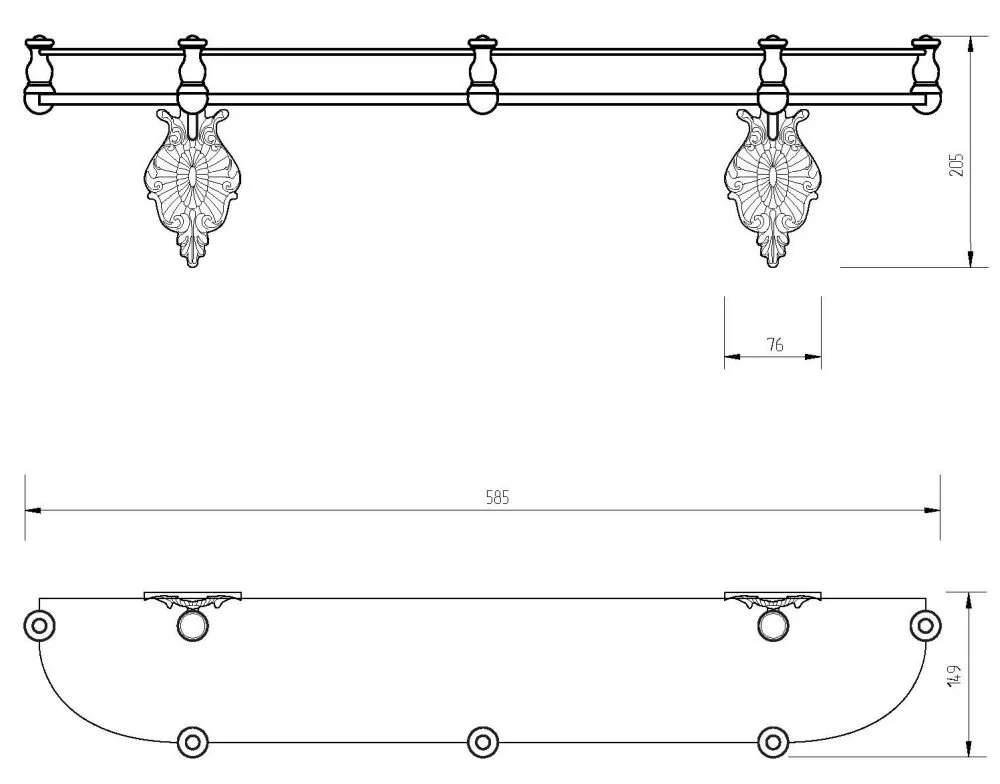 Полка Migliore Elisabetta 17003 бронза