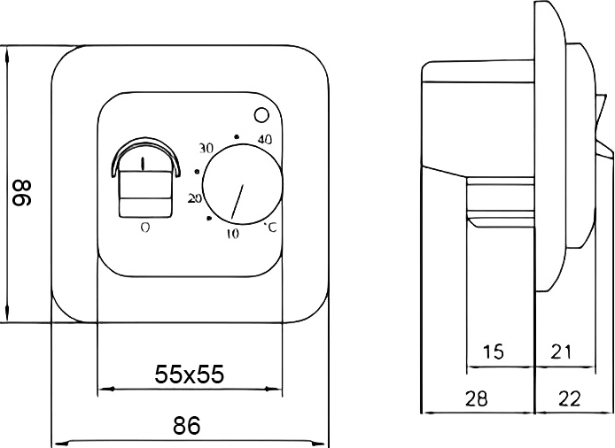 Терморегулятор Ewrika ТЕП7026 белый, механический