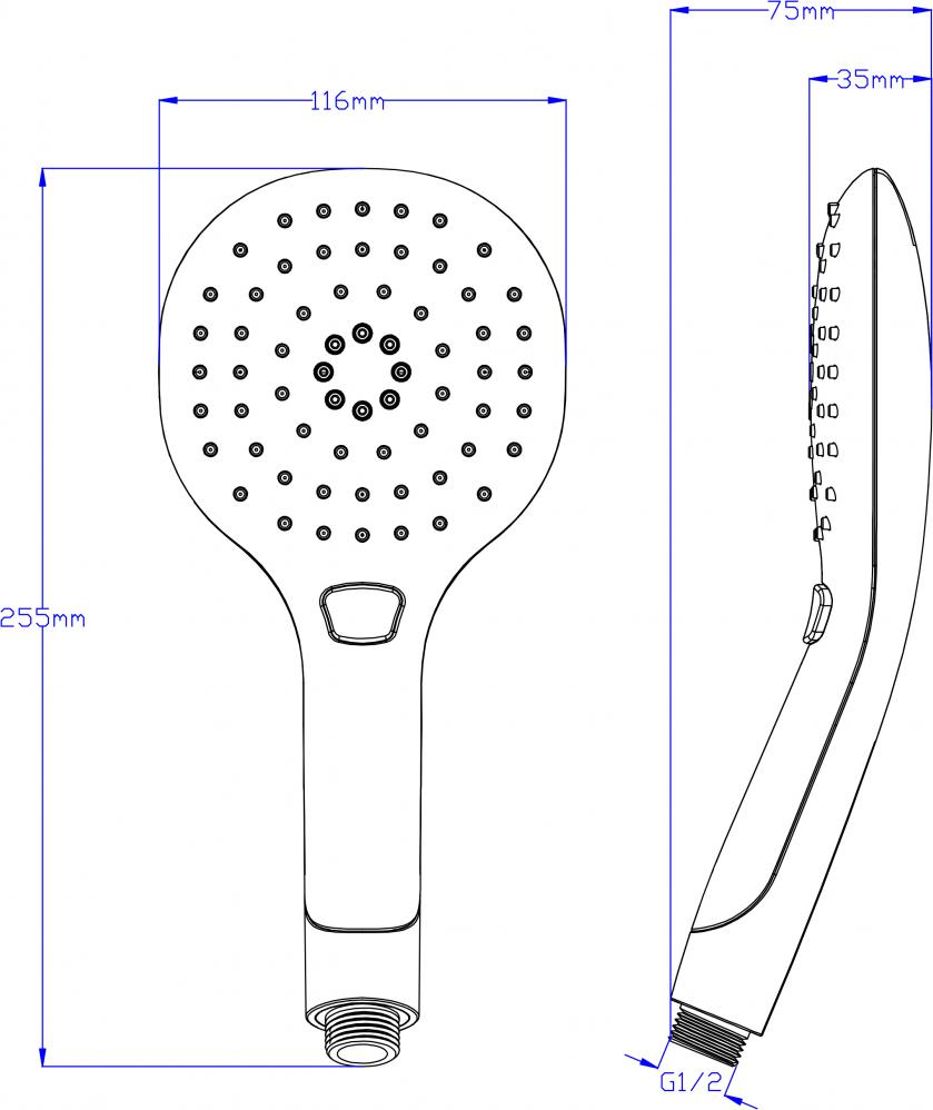 Душевая лейка Gllon S9002CP