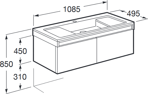 Тумба с раковиной 110 см Roca Unik Stratum 855714609 дуб