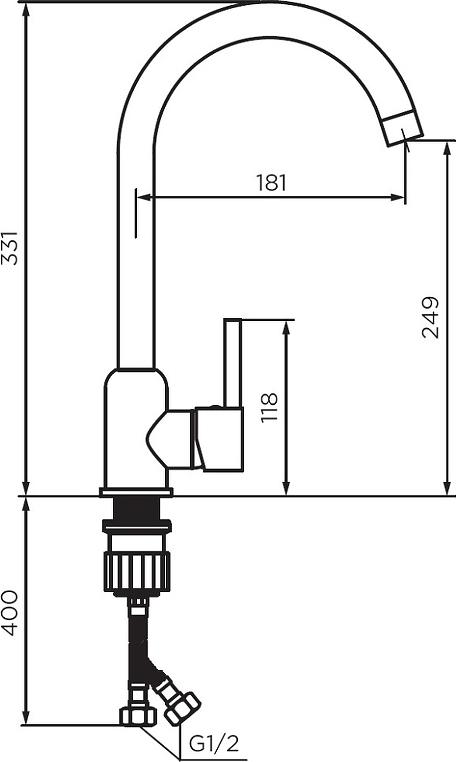 Смеситель для кухни Dorff Logic D3007022, черный матовый