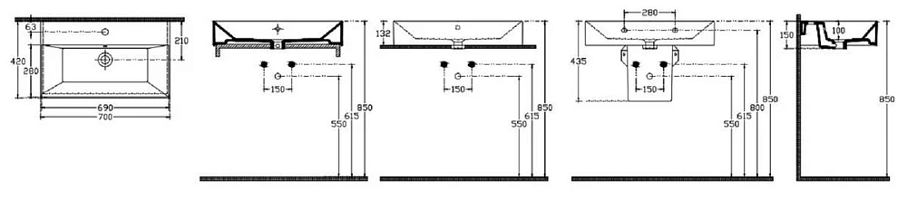 Раковина накладная Isvea SistemaZ Frame 10SF50070SV белый