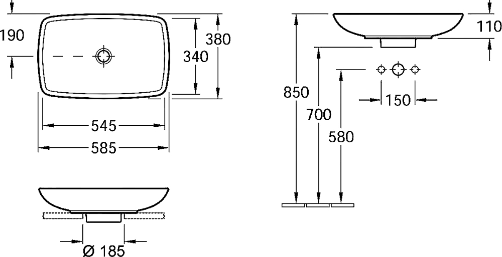 Раковина Villeroy & Boch Loop & Friends 5154 00R1 alpin CeramicPlus