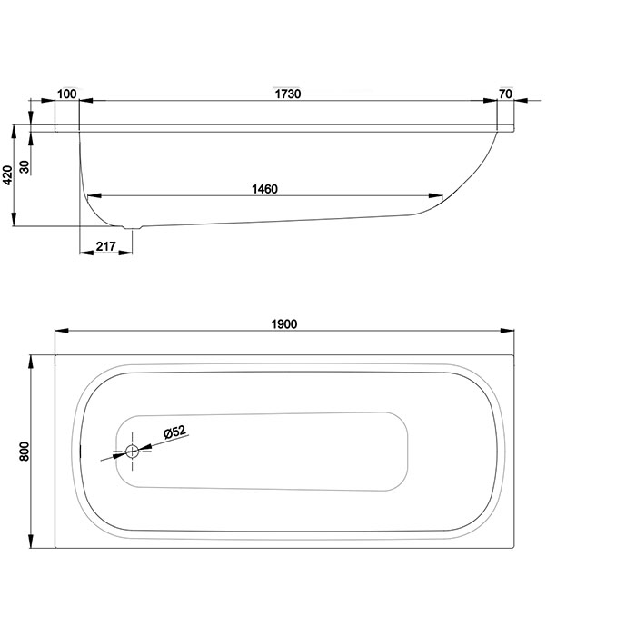 Стальная ванна Bette Form 190x80 см 2951-000 AD AS, белый