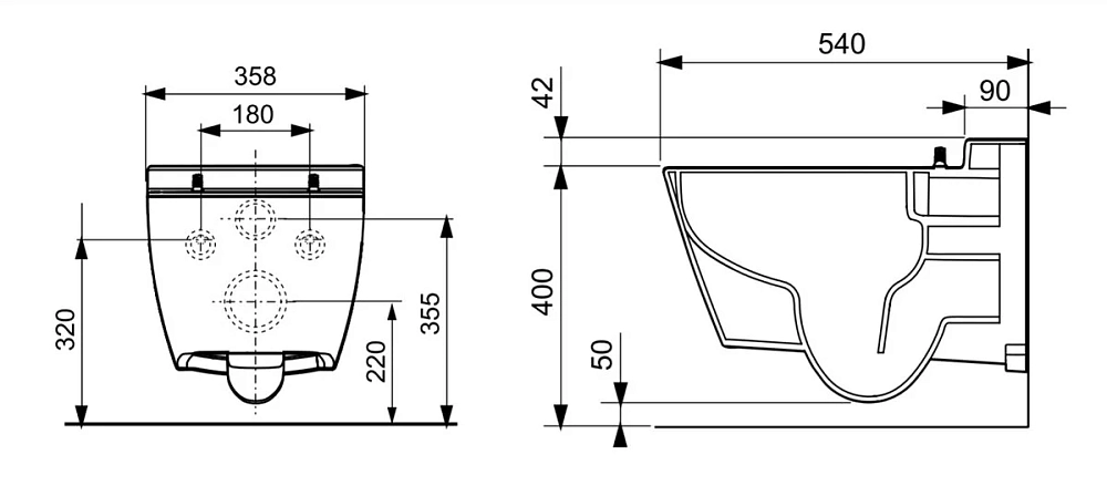 Инсталляция TECE Base 9400412.WC2 с безободковым унитазом TECEone с кнопкой смыва TECEnow, хром глянцевый